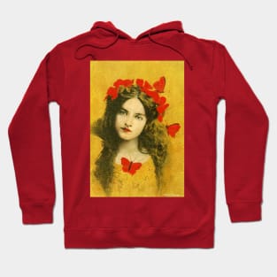 Vintage Portrait Girl On Gold Hoodie